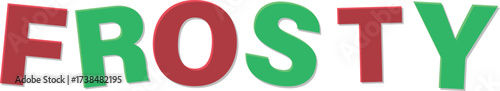 Red green frosty text with shadow effect Text Design word lettering