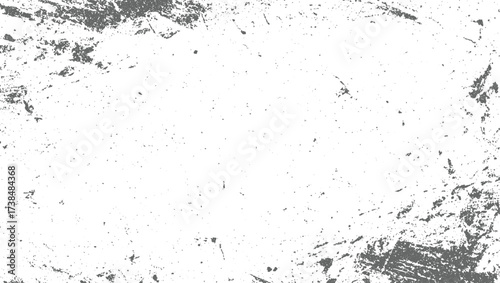 A distressed gray and white textured background with scattered spots and rough edges.