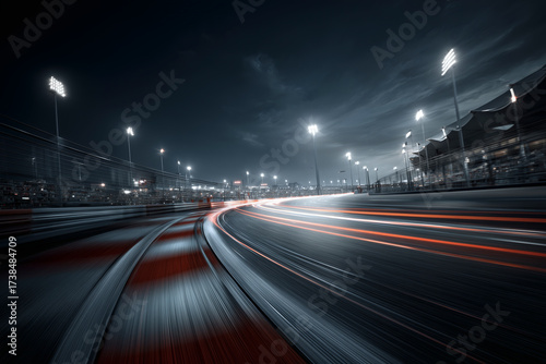 Night Race: Blurred Speed on the Asphalt Circuit