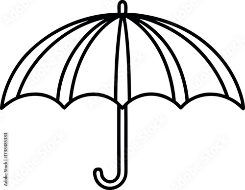 Vector art of umbrella, a classic symbol of protection from rain, perfect for weather forecasts and rainy day themes with a minimalist style