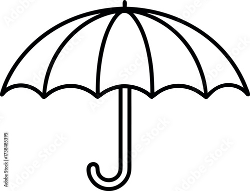 Vector art of umbrella, a classic symbol of protection from rain, perfect for weather forecasts and rainy day themes with a minimalist style