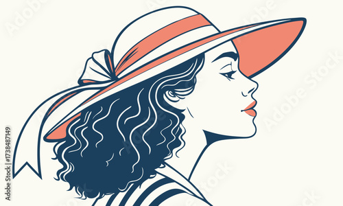 Elegant  illustration girl pop art vector style.