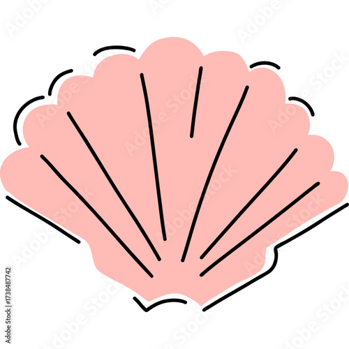 A beautifully stylized pink shell icon, perfect for representing beach and ocean themes
