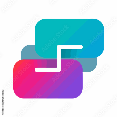 Modern Pull Request Geometric Icon Design