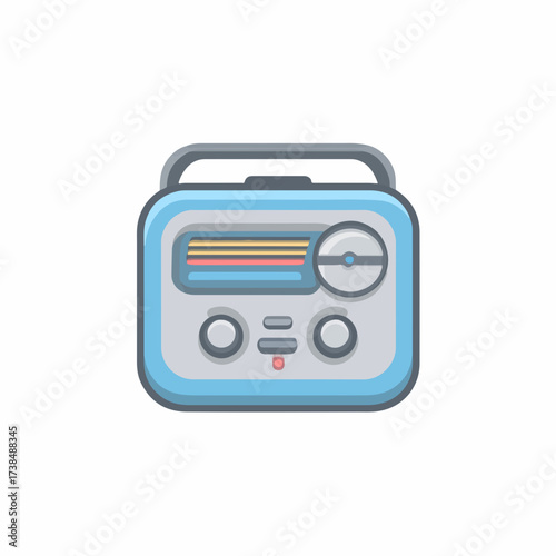 Sleek Radio Icon in Flat Design
