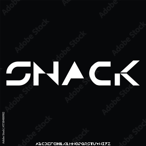 Unique bold decorative snack alphabet display font vector