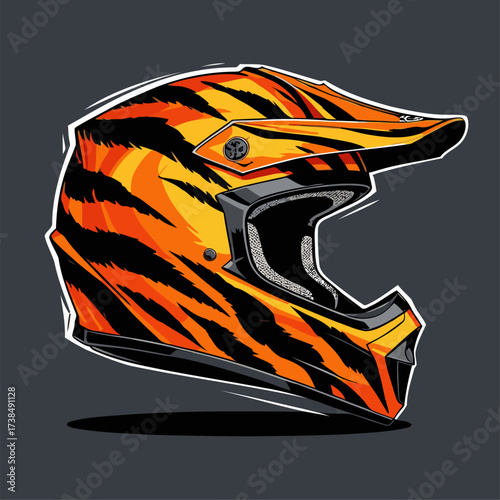 cool motocross helmet illustration