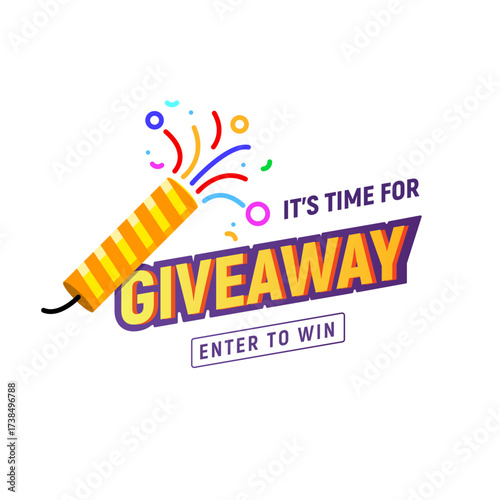 Giveaway contest banner winner social template. Enter win give away media prize background event post design