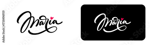 Maria name hand lettering calligraphy.