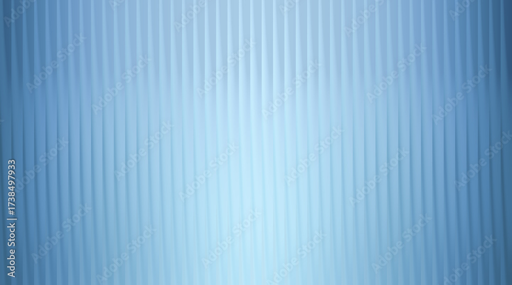 Obraz premium Pale blue corrugated background with vertical lines and soft gradient