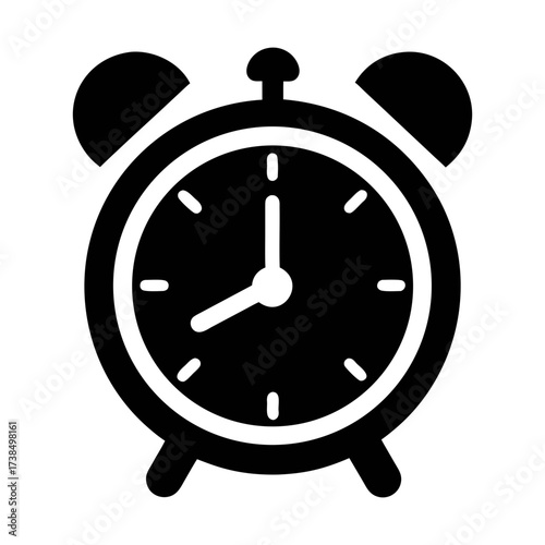 Vector art of black silhouette of an alarm clock, a timeless symbol of punctuality and the importance of managing time effectively
