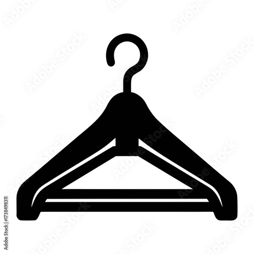 Vector art of black clothes hanger, a simple and elegant design element for fashion, wardrobe, or laundryrelated projects and designs