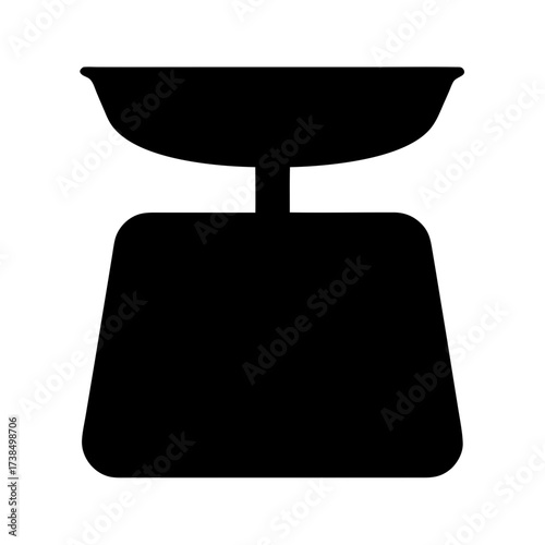 Vector art of silhouette of a kitchen scale, a traditional tool for measuring ingredients in baking and cooking with precision