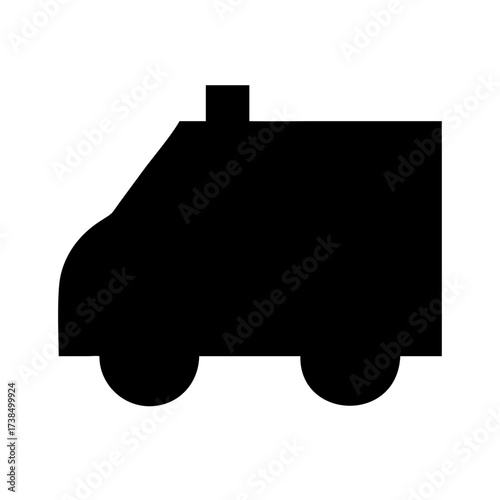Vector art of black silhouette of an ambulance, a vital emergency vehicle for medical transport and urgent healthcare assistance