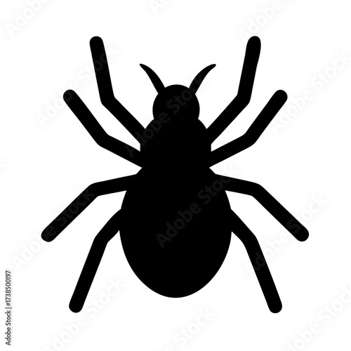 Vector art of bed bug silhouette, a common household pest, often found in mattresses and furniture, vector illustration