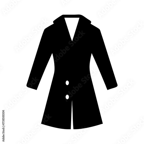 Vector art of black coat icon a classic and versatile outerwear piece for warmth, style, and protection from the elements