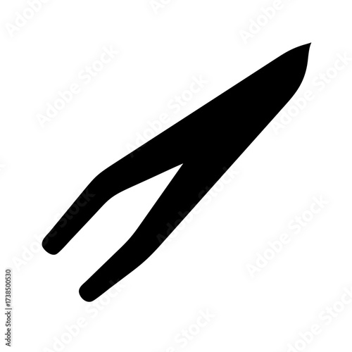 Vector art of black tweezer icon, representing beauty, grooming, or precision tools in a minimalist and modern design
