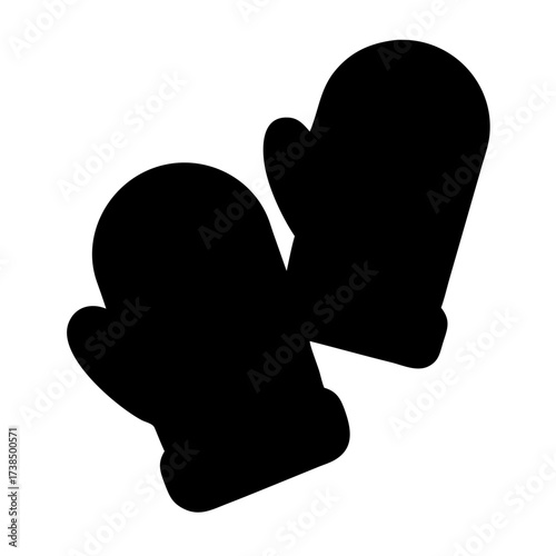 Vector art of pair of mittens winter accessory for keeping hands warm in cold weather cozy and comfortable handwear for outdoor activities