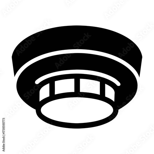 Vector art of black and white illustration of a smoke detector, highlighting its importance for fire safety and early warning system