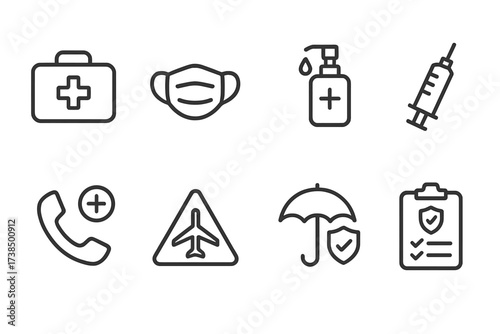 Outline Icon Sets. Outline icon set of client interaction: handshake, contract, invoice, phone call, email, presentation, feedback form, testimonial. Line