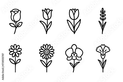Outline Icons Collection. Outline icon set of serenade communication: speech bubble, heart emoji, love letter, chat icon, phone call, video call, message