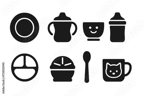 Children's Dishware Icons.