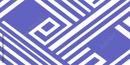 A seamless geometric pattern of blue and white stripes forms a puzzle concept illustrating the path to success