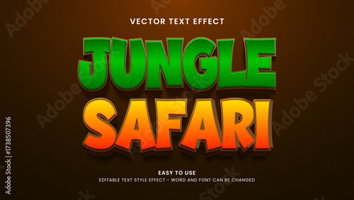 jungle safari editable text effect 3d