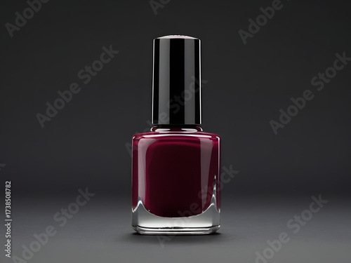 purple nail polish isolated on black background, burgundy to dark red tone