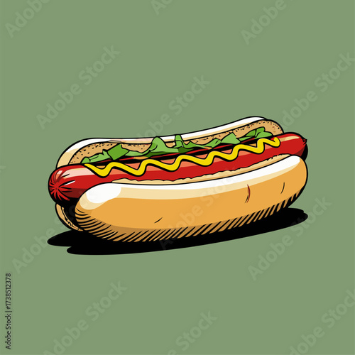 delicious hotdog illustration