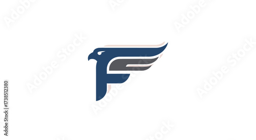 Sophisticated falcon logo illustration featuring a stylized letter F design emblem