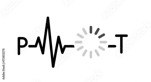 Conceptual icon design showcasing data processing and vital life sign monitoring