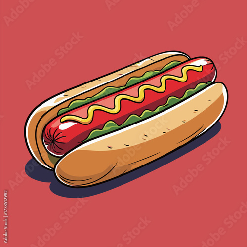 delicious hotdog illustration