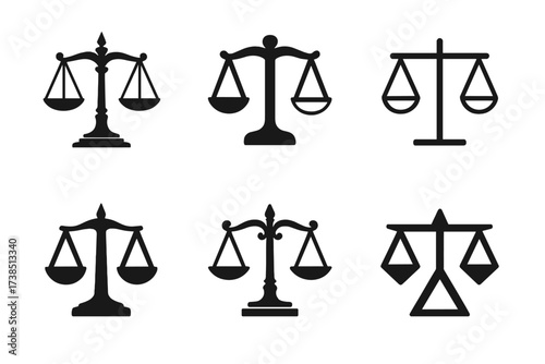 Legal Consultation Logos. business legal consultation. Set Logo of business legal consultation: scales of justice. harmonious logo variations of the same