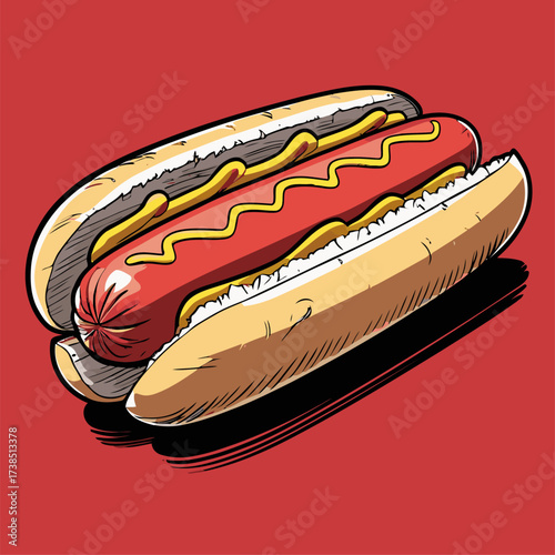 delicious hotdog illustration