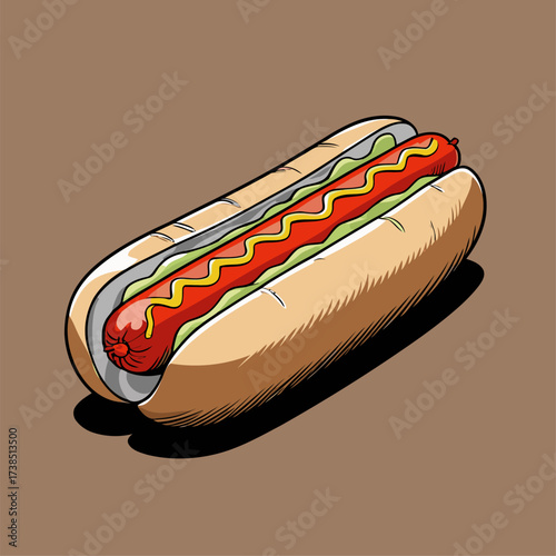 delicious hotdog illustration