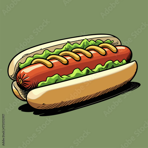 delicious hotdog illustration