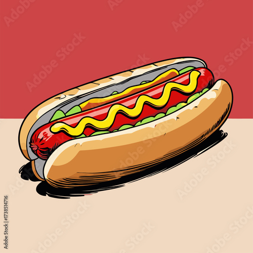 delicious hotdog illustration