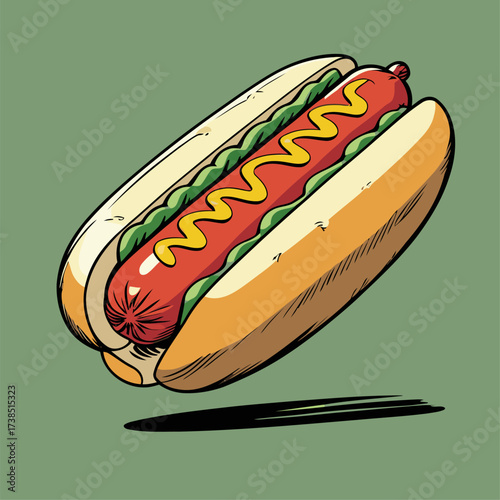 delicious hotdog illustration