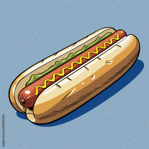 delicious hotdog illustration