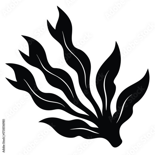 flat color giant kelp illustration on white background