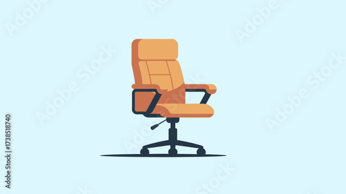 Ergonomic office chair in a minimalist style against a light blue background perfect for illustrating work from home or corporate environments and emphasizing comfort and modern design aesthetics