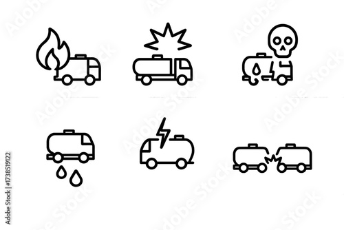 Fuel Truck Hazard Icons.