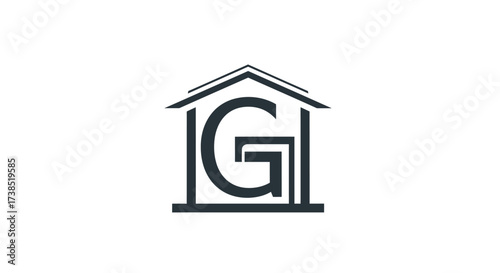 Elegant Real Estate Logo Design Featuring Letter G and House Silhouette Clean Modern Design