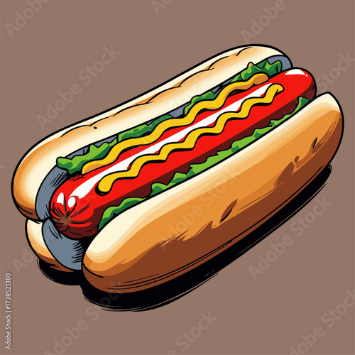 delicious hotdog illustration