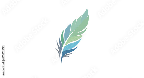 Elegant feather illustration with soft pastel colors for creative design projects background