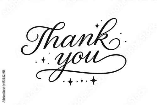 Elegant Black Cursive. cursive style, elegant connectors, transparent background, decorative elements: glowing underlines and spark dots, black only.