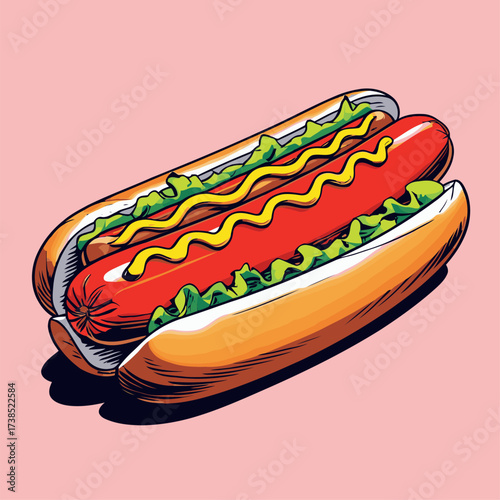 delicious hotdog illustration