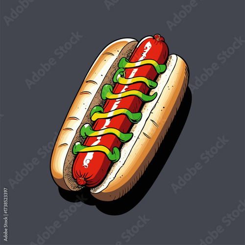 delicious hotdog illustration