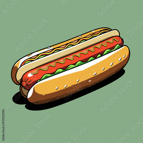 delicious hotdog illustration